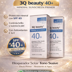 Protector Solar Facial 3Q Beauty SPF 40+ Primer / Base con Color