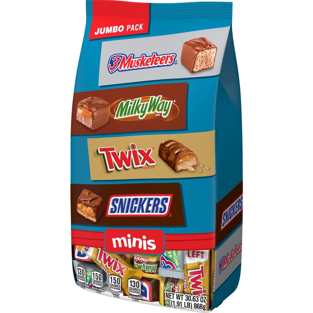Snickers, Twix, Milky Way Y 3 Musketeers Paquete Variado de Chocolates Minis 868 g / 30.63 oz - Imagen 3